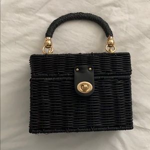 Zara black crossbody basket bag